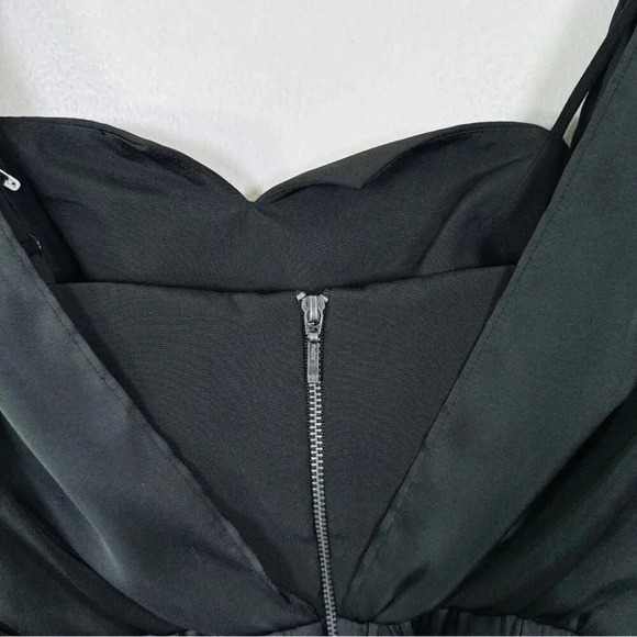 BCBGeneration Womens XS Black Layered Satin Sheath Dress Party Cocktail  Evening - Picture 9 of 11